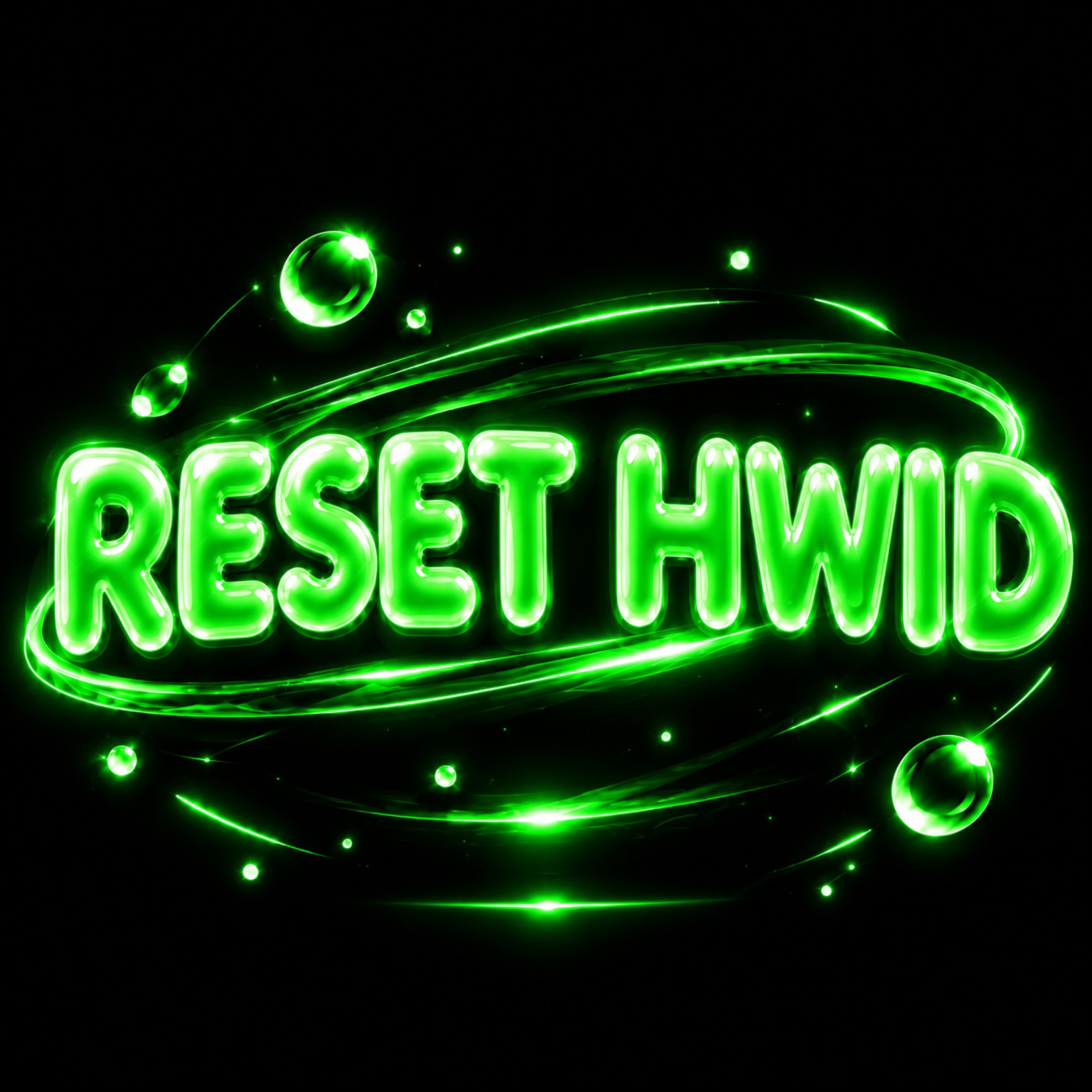 RESET HWID — зелёная светящаяся надпись